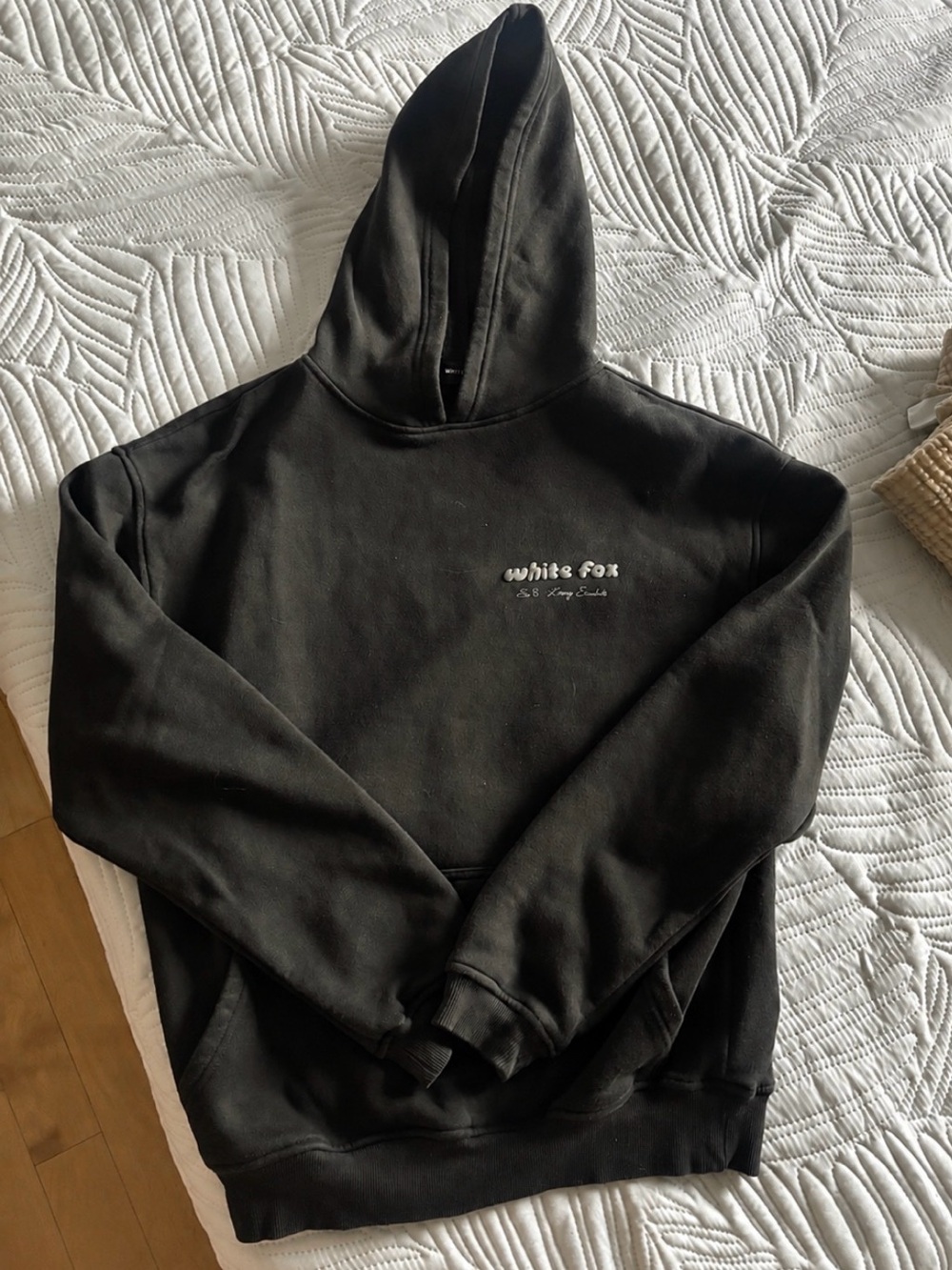 White Fox Boutique women’s Smoky Gray Crewneck Logo Sweatshirt/hoodie